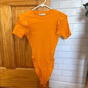 Zara Ruffle Shoulder Bodysuit